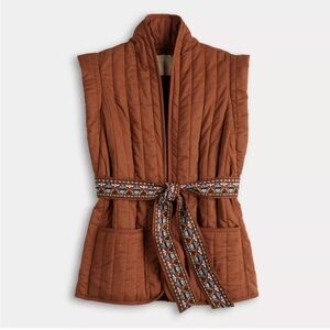 NWT Women's Farmers Market Quilted Vest Size Medium Color Brown